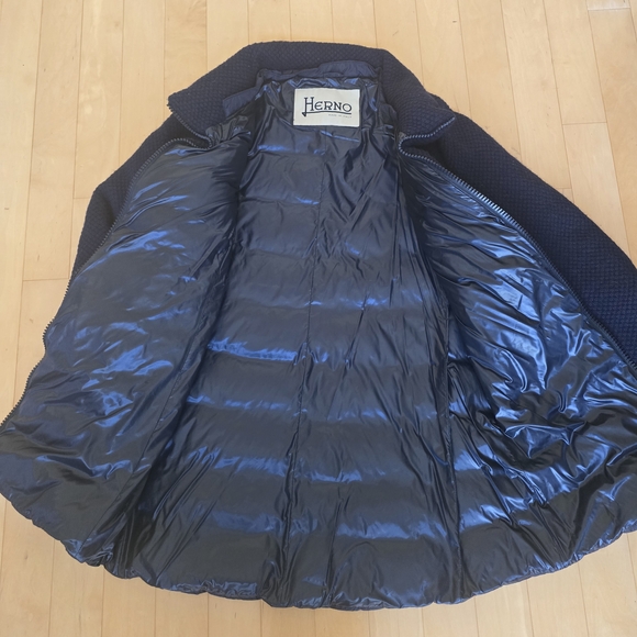 Herno Dark Blue Textured Jacket - Picture 9 of 13